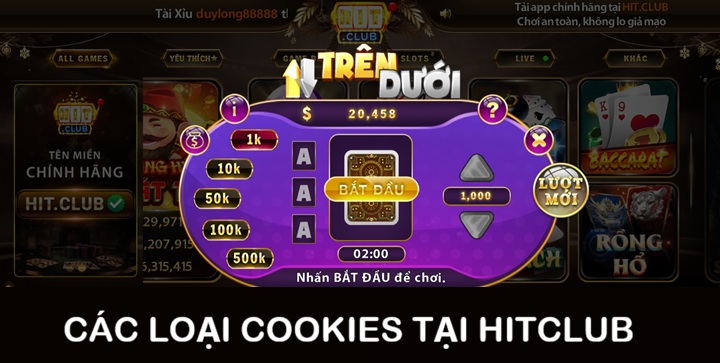 Các loại Cookies đang được cổng game sử dụng