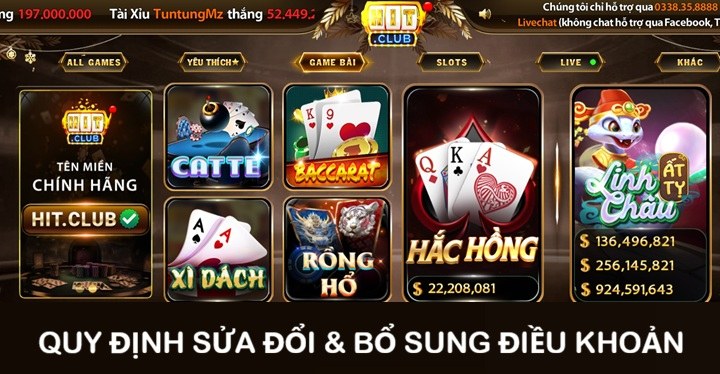Quy định sửa đổi & bổ sung nội dung điều khoản