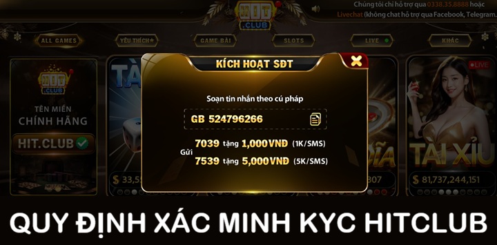 Quy định xác minh KYC tại Hitclub