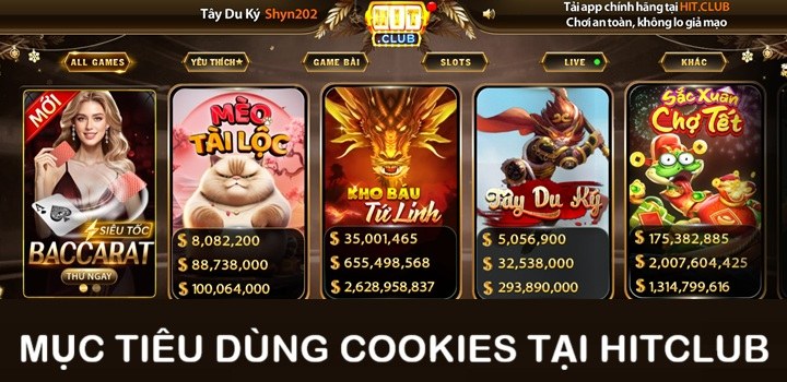 Hitclub dùng Cookies để làm gì? 